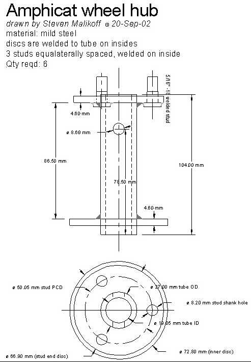 Amphicat axle hub